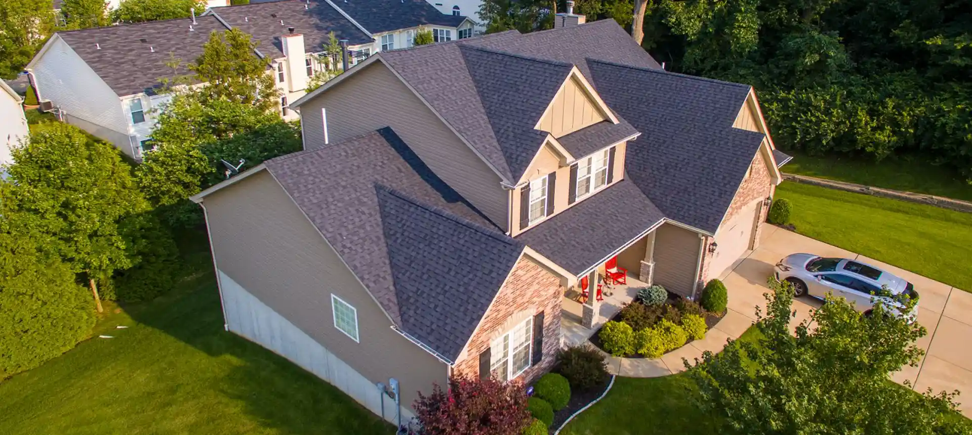 view of Heath Roofing finished asphalt roof project